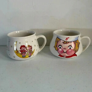 2 Campbell's Soup Kids Large Ceramic‎ Cups Mugs Vintage 16 oz EUC!